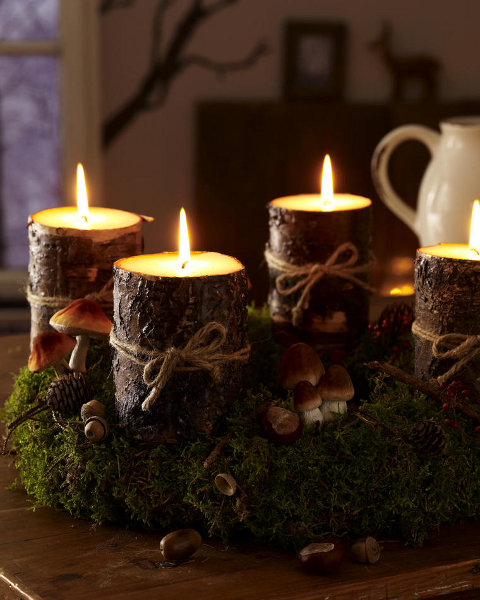 christmas-candleholders-wooden-candles-diy-forest-motif-mushrooms-green-meadow-idea