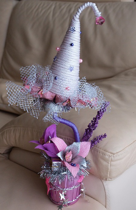 diy christmas gift idea topiary tree silver tat pink lily small gift boxes motif