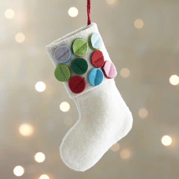 diy christmas tree ornaments ideas white felt stocking