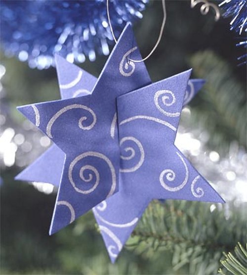 diy christmas tree ornaments paper stars 3d look