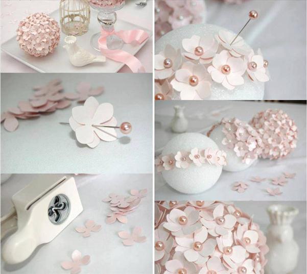 homemade-christmas-tree-ornaments-paper-flowers-pins-foam-ball