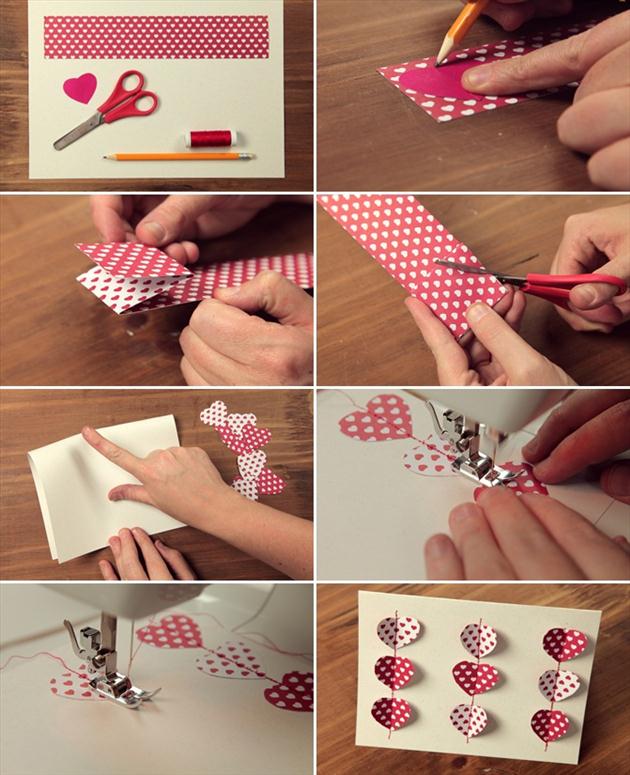 diy valentines day card tutorials sewing idea hearts