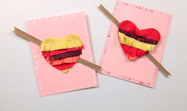 DIY Valentine's Day Cards idea tutorial kids hearts glue