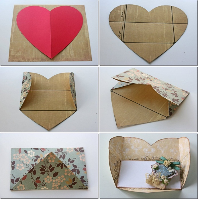 diy valentines day cards tutorials cardboard heart shaped envelope