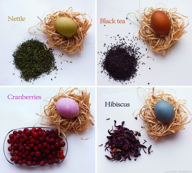 naturally dyed easter eggs foods plants herbs eco-friendly