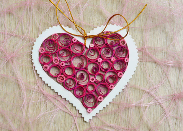 valentines day craft idea for kids diy quilling paper project festive gift decoration