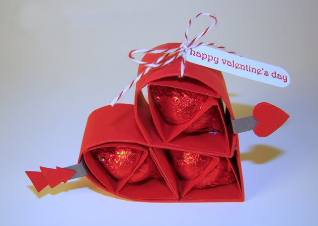 Valentine's Day gifts for him  chocolates kisses red paper heart