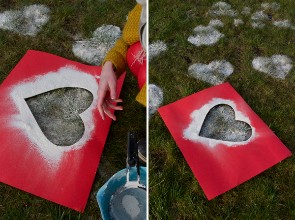 Valentine's Day gifts for him idea surprise flour hearts grass