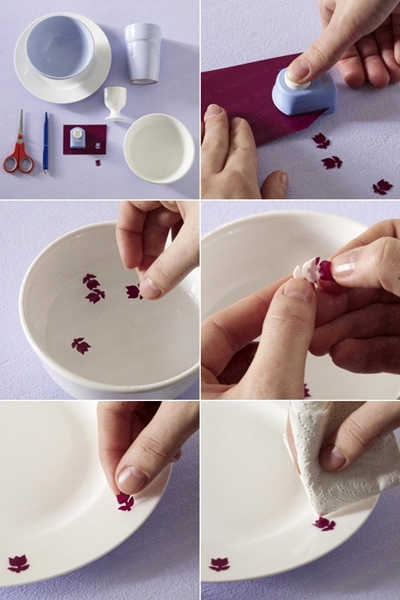 diy mothers day gift dishes decorate tulips foil