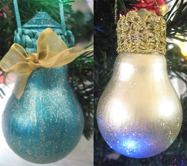 Ideas for Christmas ornaments made from light bulbs-0018