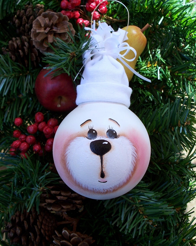 Ideas for Christmas ornaments made from light bulbs-0020