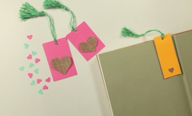 valentines crafts kids easy ideas bookmark hearts burlap