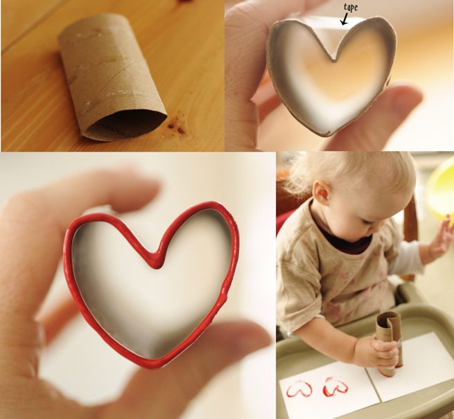 Valentine's Day crafts for kids toddlers toilet paper rolls cards easy