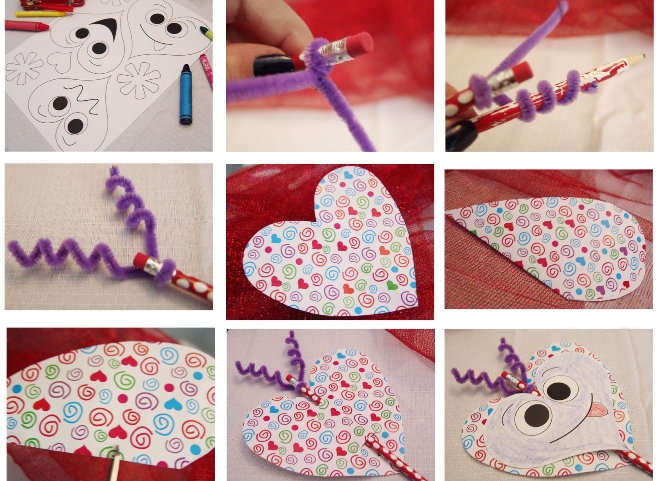Valentine's Day crafts for kids  easy ideas handcrafted projects pencil pipe cleaners