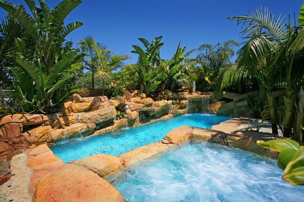 Tropical pools - beautiful and exotic landscape ideas Tropical pools - beautiful and exotic landscape ideas on Tropical Backyard Ideas With Pool id=92224