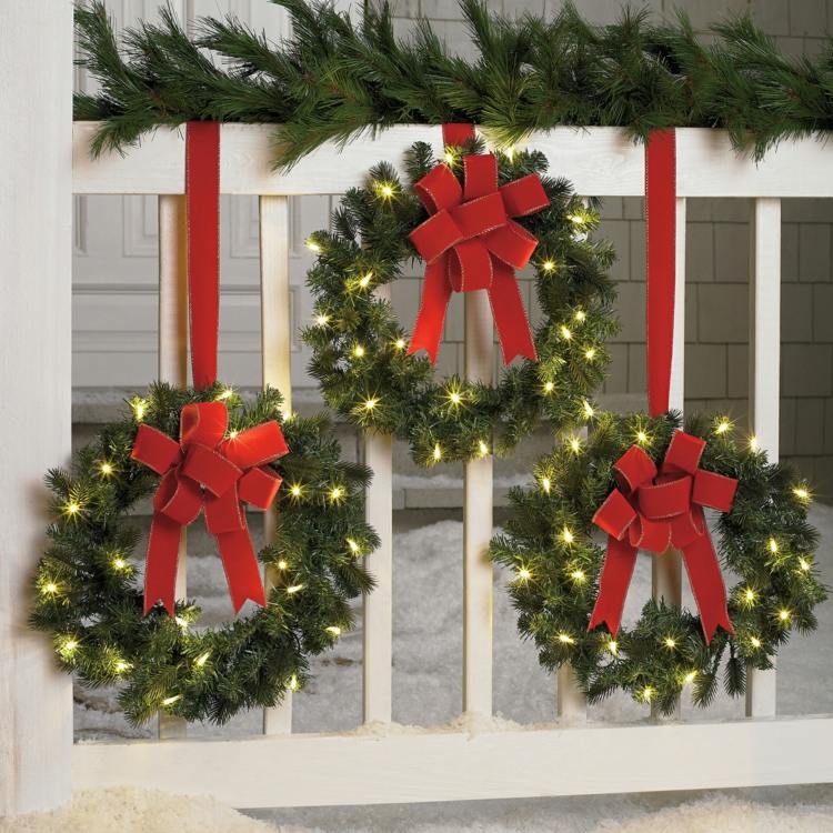  Christmas  decoration  on the balcony  in winter shape 16 